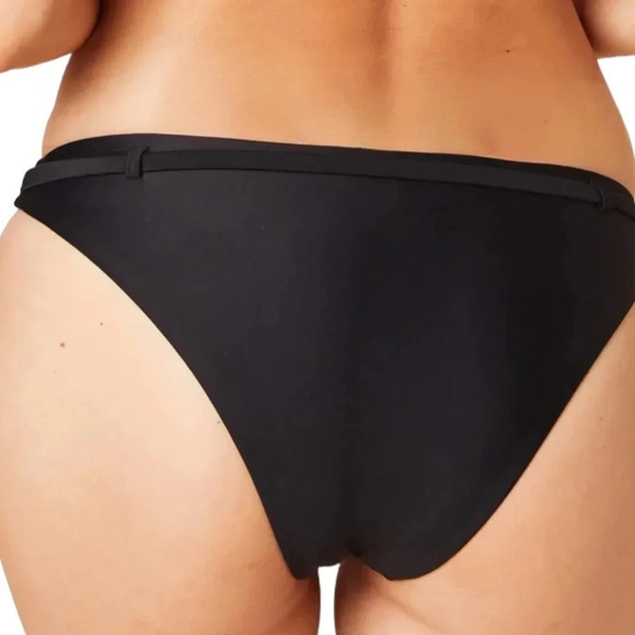 Andie Swim The Riviera Bikini Bottom Black with Belt Trim Size M NWT - Picture 3 of 9